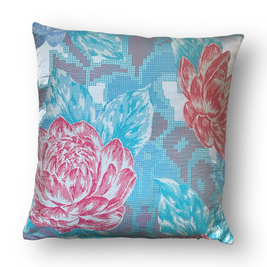 Pixel Floral Jacquard Cushion